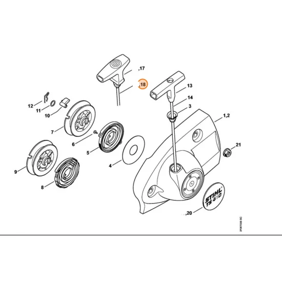 STIHL Linka urządzenia rozruchowego, Ø 4,5 mm 0000 190 2901